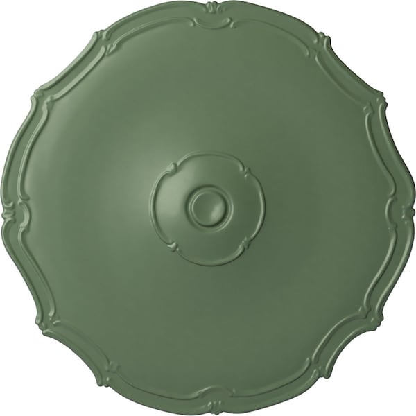 Ekena Millwork Pompeii Ceiling Medallion (Fits Canopies up to 2"), Hand-Painted Athenian Green, 18 7/8"OD x 1 1/2"P CM18POAGF - main